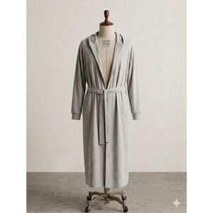 DudeRobe Mens Hooded‎ Luxury Bathrobe Heather Gray Jersey Towel Lined 2XL/3XL
